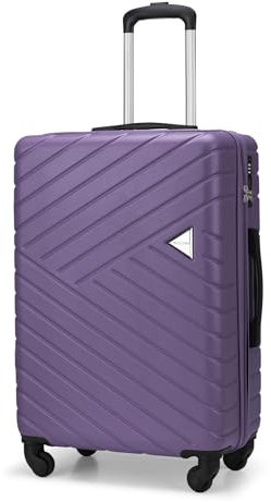 Puccini Koffer Reisekoffer Hartschalen Trolly Beautycase Malaga (Flieder (7D), Mittelgroß)