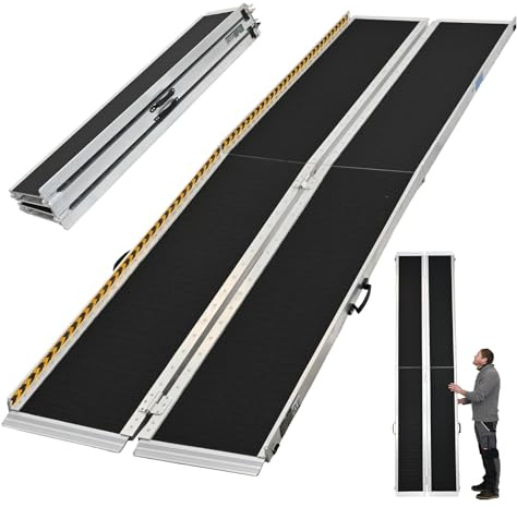 TRUTZHOLM Alu Rollstuhlrampe 2-Fach klappbar 305 cm Traglast 272 kg schwarz/grau beschichtet Kofferrampe Auffahrrampe