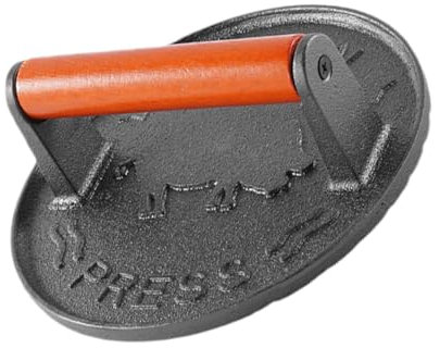 Pressa per hamburger, Pressa per carne Smash - Pressa manuale per schiacciapatate in ghisa per hamburger e bacon - Pressa per carne resistente per barbecue, con impugnatura ergonomica, per barbecue, c