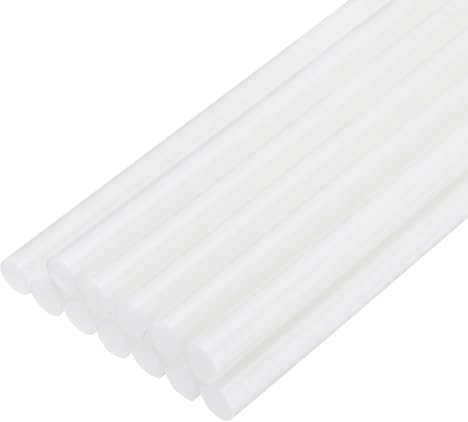 QUARKZMAN Mini Stick Colla a Caldo per Pistola Colla a Caldo 7mm x 200mm Bianco 12pz