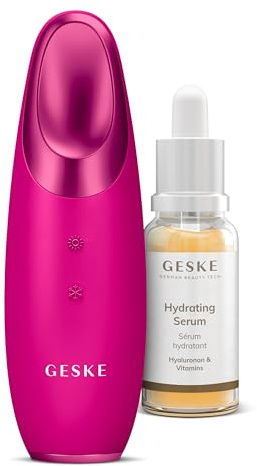 GESKE Warm & Cool Eye Energizer | 6 in 1 + GESKE Hydrating Serum | SmartAppGuided™ | Set mit passender Kosmetik-Zugabe | Beauty-Bundle | Sanfte Hautpflege | Glättet & stärkt