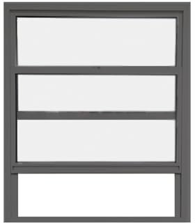 Volets à persiennes gris avec cadre en alliage d'aluminium pour isolation phonique, fenêtre mobile de rechange avec fond coulissant, idéal pour cuisine, salle de bain, balcon, 120 x 50 cm
