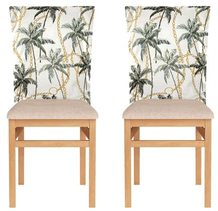 Coprischienale per sedie per riunioni di famiglia, per sedie da pranzo, lavabili, cuscino per sedia da ufficio, confezione da 6 bellissime palme tropicali vintage