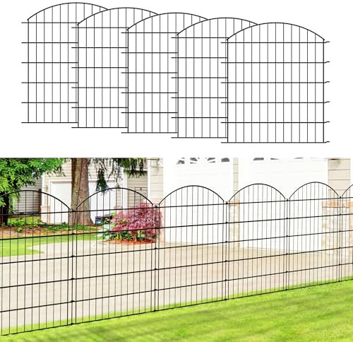 Thealyn Recinzione da giardino in metallo antiruggine per cani, animali domestici, barriera per animali, recinzione da giardino, per cortile, patio, aiuola (81 cm di altezza x 71 cm di larghezza (5