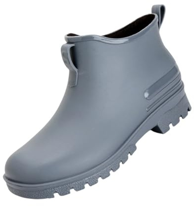 SRTUMEY Bottes de pluie chaudes en caoutchouc pour femme avec doublure en polaire chaude et antidérapante pour le travail en plein air, la pêche, le lavage de voiture, gris, 38 EU