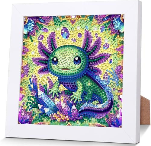 Gutluz Diamond Painting Kinder ab 6 Jahre Diamant Painting Bilder Klein Tiere 5D Diamond-Painting Kit als Geschenke Bastelset Kinder Diamond Art 5 6 1 8 9 10 11 12 Jahre(Grün)