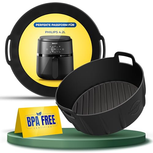 Premium 2 Stück Air Fryer Silikonform für Ninja 5,2L AF160EU, 3.8L AF100EU & andere 5,5-l-Plus AirFryer | 2,5mm dick Silikonform | BPA-FREI | Hochwertige Materialien |