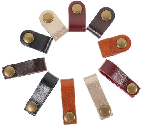 Uonlytech 10piezas Organizador De Cables De Cuero Para Auriculares y Usb Soporte Reutilizable Mezcla De Para Viajes y Oficina