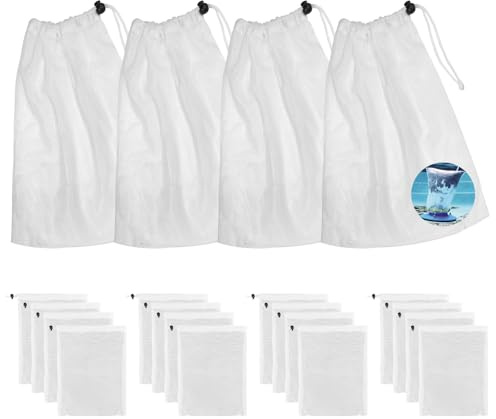 Filtro para aspiradoras de Piscina, Bolsas de Repuesto, Bolsas de Recogida Reutilizables con cordón, Limpieza eficiente de la Piscina contra Las Hojas, Ideal para la Limpieza del jardín (20)
