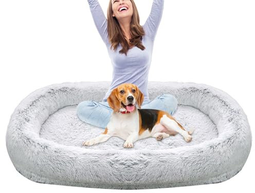 Generisch Hundebetten für große Hunde, bequemes Hundebett | Innenkatzen Höhlen bequemes waschbares Haustierkissen,Katzenschlafkissen Plüschkissen mit erhöhten Kanten für den Winter