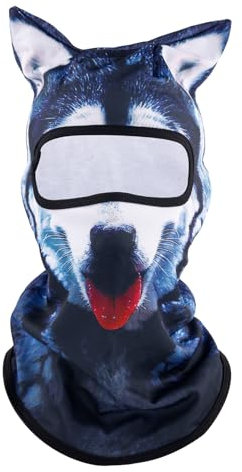 Mikovivi 3D Husky Maschera da Sci Passamontagna, Traspirante Maschera da Sci Cani Cane Divertente Protezione Integrale Viso per Moto Ciclismo Festival Musicali Rave attività all'Aperto
