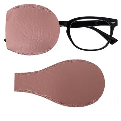 Rosa bambini e adulti fatti a mano in ecopelle ortopedica sopra occhiali tasca occhio patch, rosa, Taglia unica