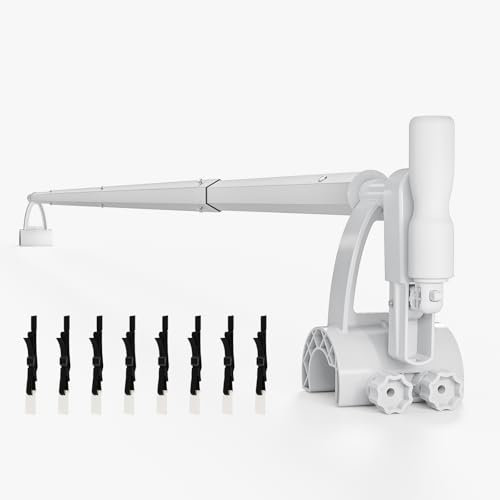 LEADZM Enrouleur de Bâche de Piscine Professionnel en Aluminium Premium,Système d'enroulage pour Bâche Solaire,1,5-4,8 m,Installation Fixe,Solide et Durable,avec Différents Types de Piscines,Blanc