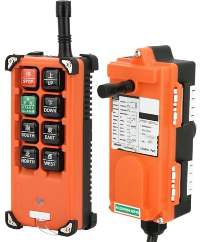 UPALDHOU Industrial Wireless Remote Control Transmitter F21‑E1B with Seven Single Speed Buttons and Battery Voltage Warning for Hoists and Industrial Control