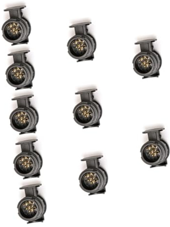Zerodeko 10 Piezas Adaptador Remolque Pines Pines con Conector Resistente al Agua y Cierre de Seguridad para Conexiones Duraderas Caravanas y Remolques