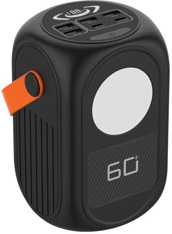 Power Bank, 80W High Power Mobile Power Supply 60,000 mAh Large Capacity Outdoor Camping Live Broadcast Portable Laptop,Black