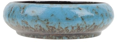 ROMISBABA Maceta Cerámica Retro para Plantas Suculentas y Flores, Maceta Grande Azul Acabado Esmaltado, Contenedor Decorativo para Jardín, Balcón y Interior, Resistente Gran Diámetro