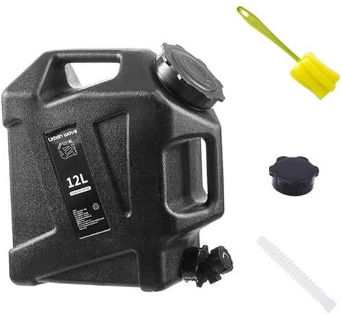 Orrdiffi Bidón de Agua con Grifo 12 L Jarra de Agua para Camping sin BPA Tanque de Almacenamiento de Agua Portátil a Prueba de Fugas para Exteriores,Fiesta,Caminatas,Camping,Pesca (Negr)