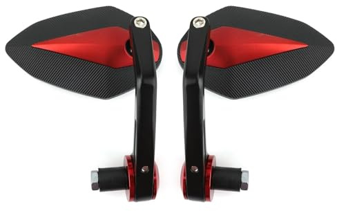 Lenkerendenspiegel Schwarz Rot Motorrad Sportbike 7/8 Lenker End Spiegel Für R1 YZF R6 CLVCCZTZGW