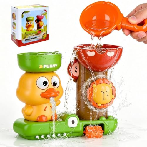 PlsMupn Juguetes de baño para bebé, Juguete Bañera Bebe con Ventosa, Juguete de baño de Agua Giratorio, Juguetes Niños 12 3 Año, Juguetes Bañera Bebe Juguetes Bañera Bebe