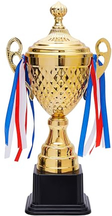 Juvale Gold Trophy Cup - Tournament & Championship Trophy Award - Versatile Awards for Soccer, Basketball & Golf - Rewards for Adults & Kids - 15.2 x 7.5 x 5 in
