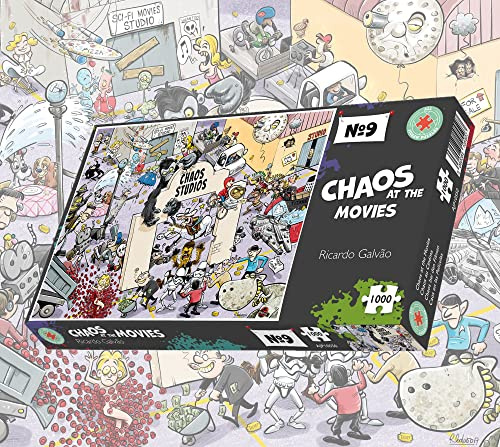 Jigsaw Puzzles For Adults - Chaos At The Movies - 1000 Piece Jigsaw Puzzles For Adults, Teens, Kids | Made In The UK | Recycled Puzzleboard | Funny Cartoon Puzzles