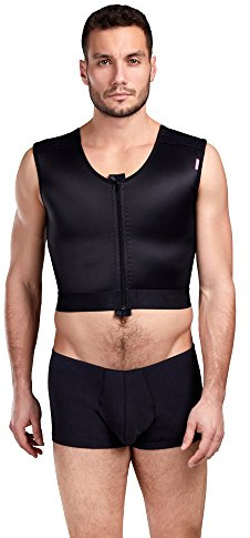 LIPOELASTIC MTmS Comfort – Gynäkomastie Kompressionsweste mit Reißverschluss, verstellbaren Haken und Shapewear für Herren