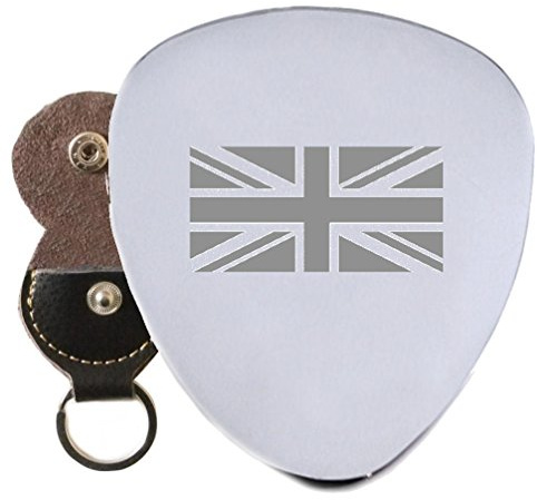 GB England Flagge Stahl Gitarre Plektrum Graviert In Schlüsselanhänger Halter
