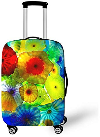 Elastisch Kofferhülle, DOTBUY 3D Reise Kofferschutzhülle Gepäck Cover Reisekoffer Hülle Schutz Bezug Schutzhülle Waschbare Reisetasche Kofferbezug (Transparent,M (22-24 Zoll))