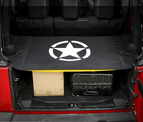Aojiek Auto Laderaumabdeckung Kofferraumabdeckung Rollo FüR Wrangler Jk Jku Sports Sahara Freedom Unlimited 2007-2021 Kofferraum Schutz Abdeckung GepäCkraumabdeckung