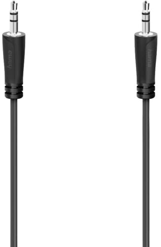Hama Mini Klinke Kabel 3,5mm (AUX-Kabel, 3,5mm, Audio, 5m) schwarz