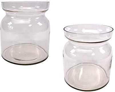 2er Set Vasen/Windlichter aus Glas je 11,5cm Dekoglas als Blumenvase, Kerzenglas, Tischdeko, zum kreativen Gestalten