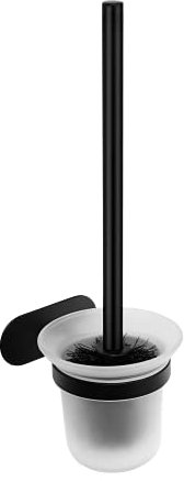 Ambrosya - Portaescobillas sin Taladrar - Portaescobillas Inodoro para Pegar (Acero iInoxidable (Negro))