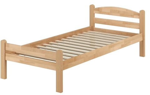 Erst-Holz®Einzelbett Gästebett Holzbett Massiv Buche 90 x 200 cmRollrost inkl.