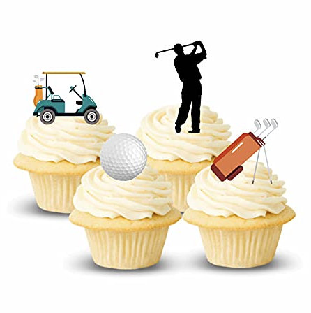 Golf Edible Thick Wafer Card Standing Cupcake Toppers Birthday Party Cake Decorations Easy to cut