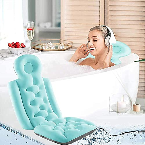 RTYHN Badewannenmatten mit Kissen,Anti-Rutsch-Resistant und Breathable Badewannenkissen,Ganzkörper Badematte Kissenmatte,für Kopf, Rücken, Schulter, Nacken.Geeignet