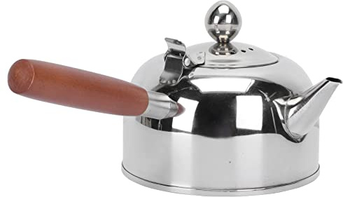 Zerodeko Bollitore da Tè in Acciaio Inox 680ml Manico Laterale Adatto per Fornelli a Induzione e Elettrici, per Uso Domestico e Preparazione Tè