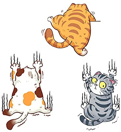 MiOYOOW Auto-Aufkleber Kratzkatze Selbstklebende 3D Cartoon Tier Katze Kätzchen Sticker lustige Auto-Kratzabdeckung für Autofenster Stoßstange Laptop Motorrad