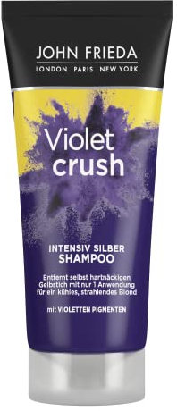 John Frieda Violet Crush Shampoo Intensivo – Contenuto: 75 ml – Dimensioni da viaggio – Ideale per testare o viaggiare – Anti Giallo – Per capelli biondi