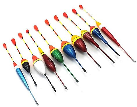 KQNM 10 Stück Posen Angeln Set, angelzubehör Set,Posensortiment als Schwimmer Laufposen für Friedfisch Pose und Forellen, Posenset als Angelzubehör und Schwimmerset