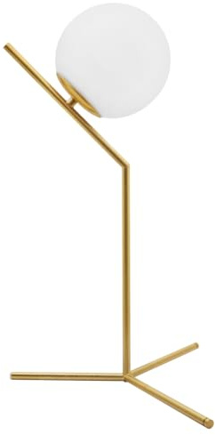 Art Deco Opal Globe Table Lamp Brass Frosted Glass Ball Bedside Desk Lamp H3119