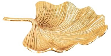 Vide-Poche ou Coupelle Feuille Tropicale Ginkgo Biloba Dorée 29cm