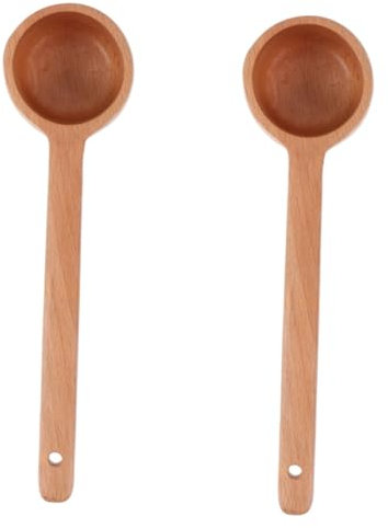 Cabilock 2piezas Cucharón De Café De Madera Natural De Haya Medidora Reutilizable Para Café Para Cocinas y Restaurantes