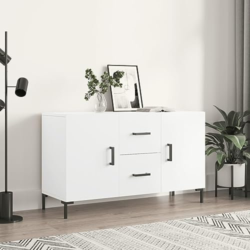 HETFTJN Sideboard, Barschrank Besenschrank Nachtschrank Küchenunterschrank Geeignet für Küchenzeile Entrance Dorm Flur Weiß 100x36x60 cm Holzwerkstoff