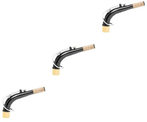 Toyvian 3stücke Altsaxophon Mundstück Ersatzteil Gebogener Messing-hals Für Alto Saxophon Optimiert Für Intonation Langlebig Komfortable Spielposition Für Musiker