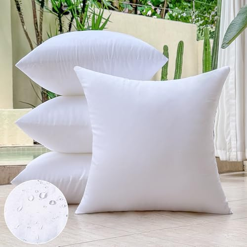 OTPIPCS Lot de 4 inserts de coussin d’extérieur carrés 50 x 50 pouces 20 x 20 pouces - Coussins de jeté imperméables pour canapé, véranda, mobilier de jardin, coussins décoratifs pour grand canapé