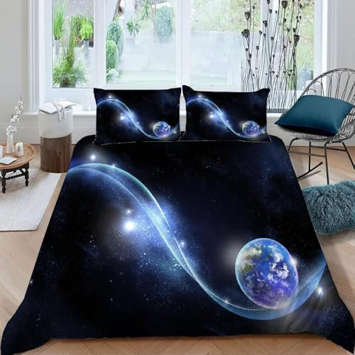 Sternenhimmellandschaft Im Weltraum Bettwäsche 200X200 Cm Bettbezug Set 3 Teilig Bettwaren 3D Druck Weich Microfaser Bettbezüge Mit Reissverschluss Kinderbettwäsche Mit 2 Kissenbezug - Hypo -526148975