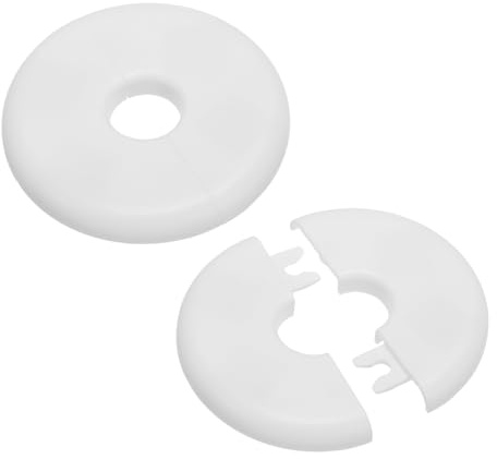 PATIKIL Flangia Divisa a Parete, 16,5mm Copriforo con Piastra Autoadesiva Rotonda in ABS Copri Tubi Termosifoni Copertura per Decorazione Rubinetto Tubo Acqua Bagno Cucina, 2 Pezzi, Bianco