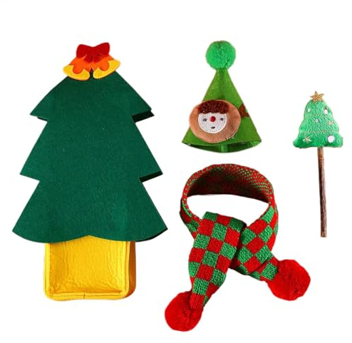 Weihnachtsmütze und Schal für Katzen, Weihnachtskostüm für Katzen, Kostüm, Katze, und Schal für Weihnachten | Weihnachts-Kostüm-Set, Weihnachts-Kostüm, Katzenkostüm, für den Urlaub