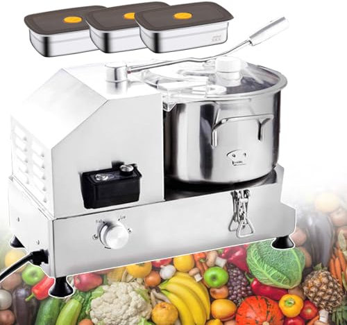 forplubossmmp Food Processor & Commercial Vegetable Chopper & Veggie Cutter & Fruit Mixer with 6L/9L/12L Stainless Steel Barrel for Commercial and Home Use, Speed: 1200RPM/1200RPM/1400RPM,12L